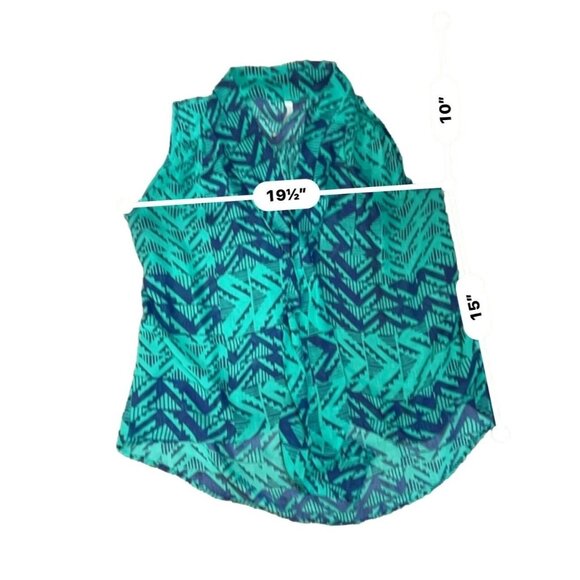 Paper Crane Printed Tie-neck Sleeveless Blouse Size Small - Picture 5 of 5